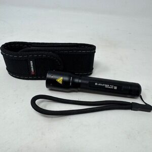 Ledlenser P5R Rechargeable LED Flashlight with Holster and Lanyard Black